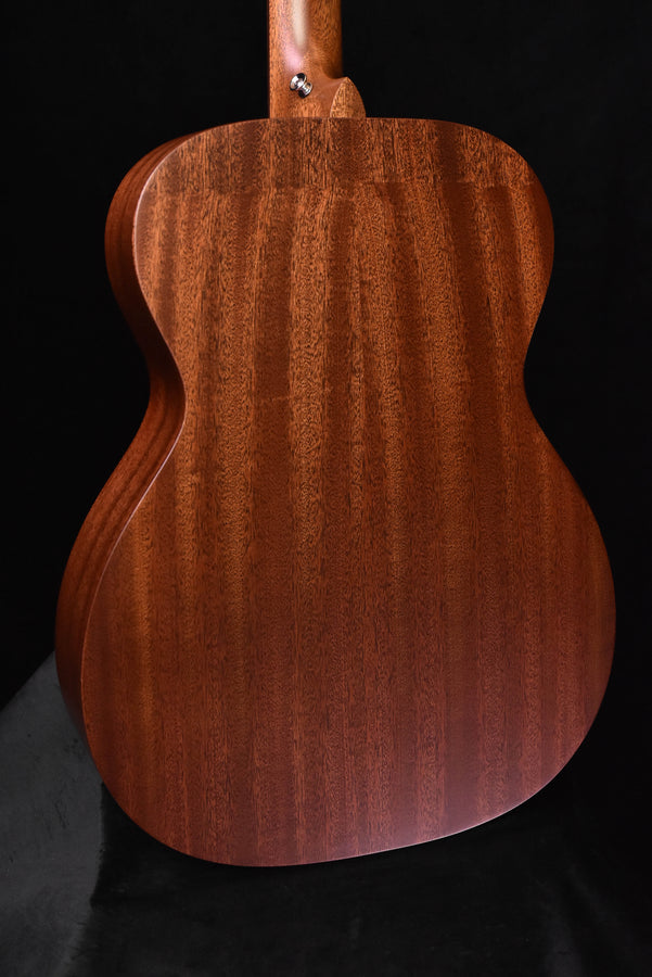 Satin all-mahogany acoustic guitar back with visible wood grain