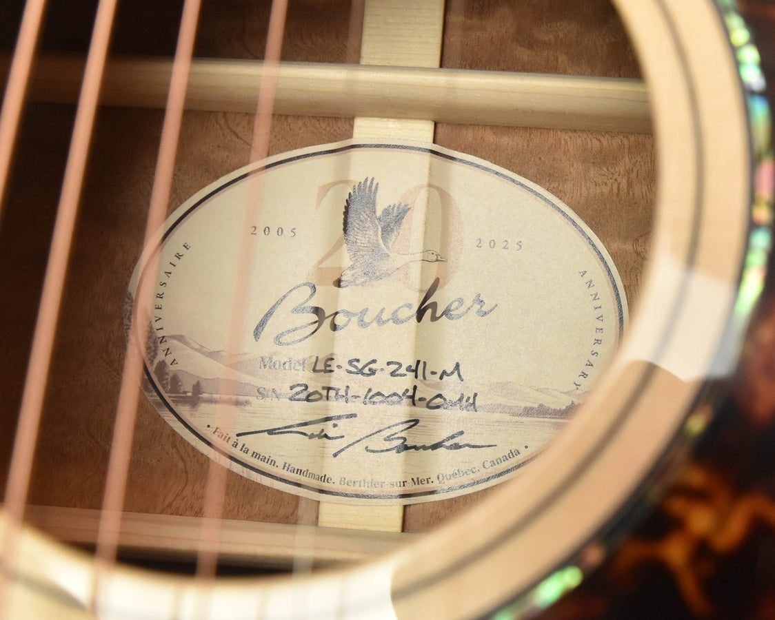 Boucher LE-SG-241-M Limited Edition 20th Anniversary OMH 5A Quilted Sapele/ Adirondack Spruce 14 Fret Slot Head  Master Pack