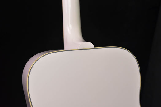 alpine white gloss acoustic guitar top with neck heel and body curve