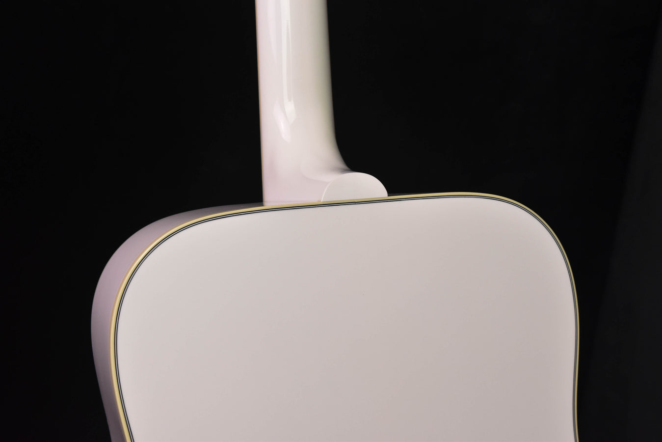 Alpine White Gloss acoustic guitar top with neck heel and body curve