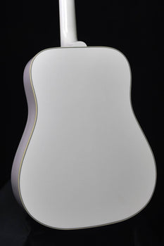 alpine white gloss acoustic guitar back with smooth curved body outline
