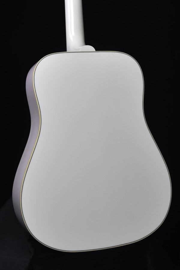 Alpine White Gloss acoustic guitar back with smooth curved body outline