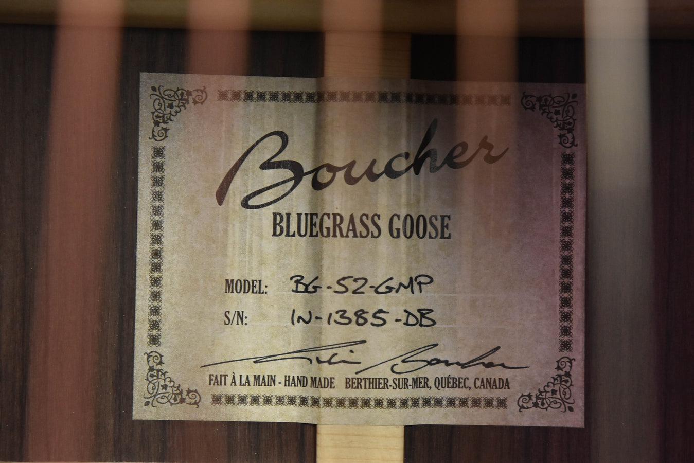 Boucher Bluegrass Goose Dreadnought BG-52-GMP Adirondack Spruce and Indian Rosewood Acoustic Guitar
