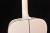 Alpine White glossy guitar back near neck joint with center seam line