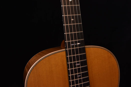 boucher grand reserve 000 12 fret slot head acoustic guitar gr-me-1040-12ftb torrefied flamed maple, torrefied adirondack spruce top