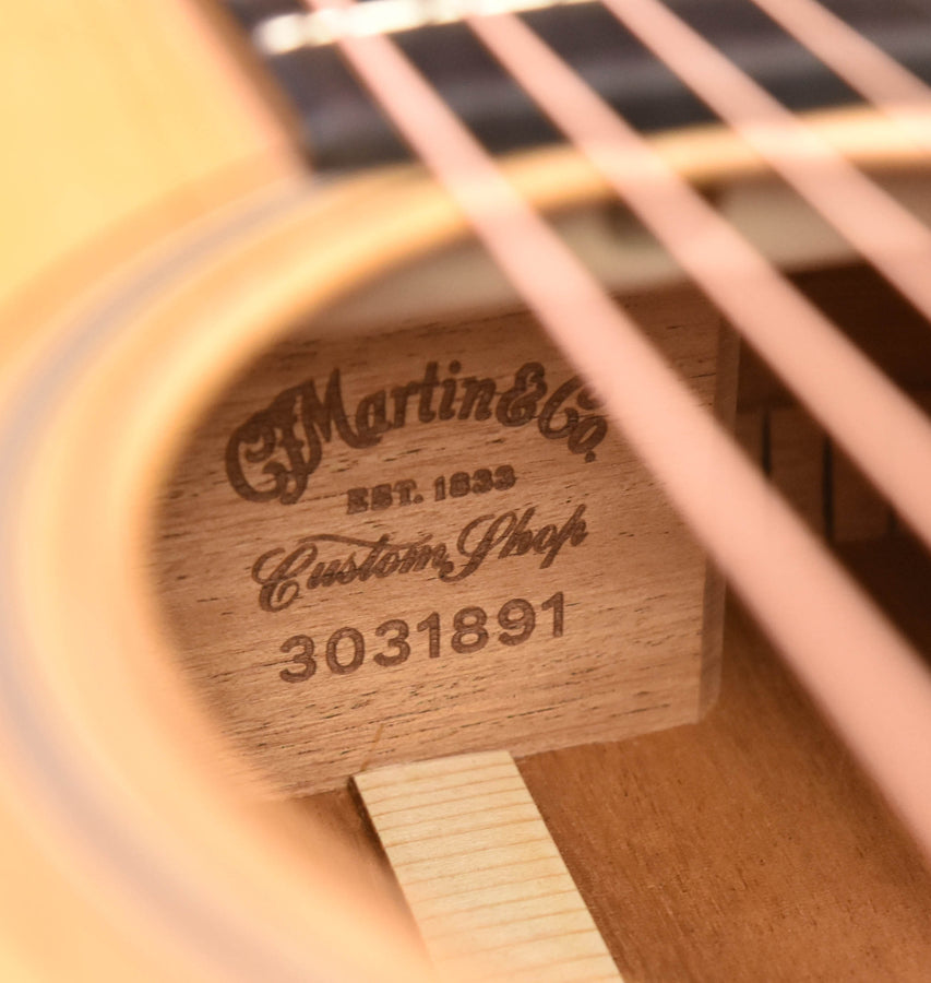 Engraved serial number on Martin custom wood headstock