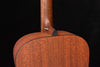 D-X2E Molly Tuttle guitar neck joint and upper bout, warm woodgrain finish