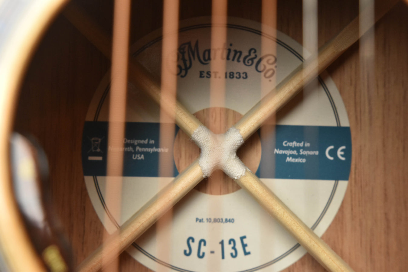 Martin SC-13E Kopfplatte mit Aufdruck und CE-Markierung