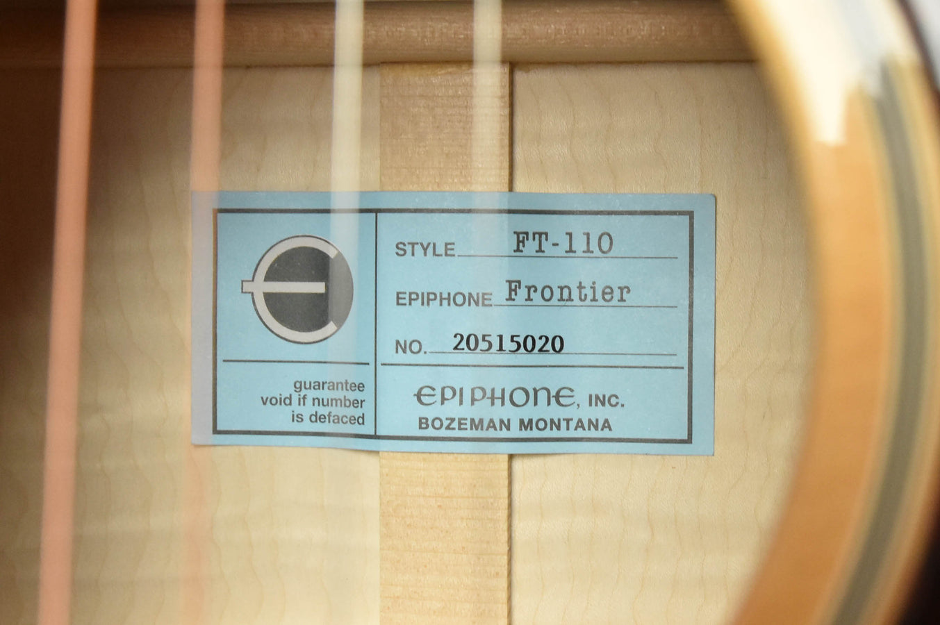 Epiphone USA Frontier Dreadnought Acoustic Guitar- Natural Finish