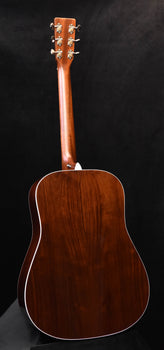 retro plus acoustic guitar back view in dark stained wood with white binding
