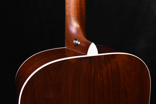 acoustic guitar shoulder and upper body in dark wood with small side hardware