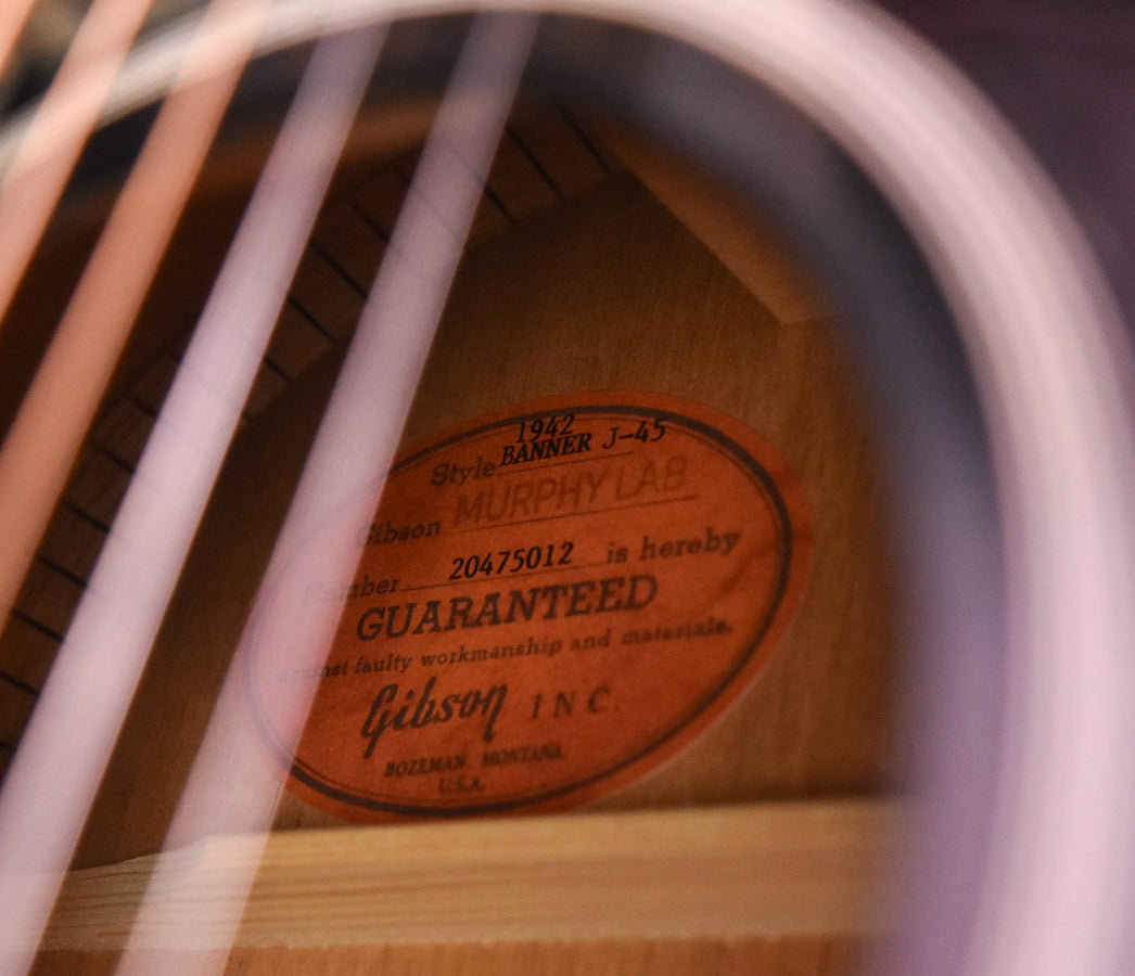 Gibson 1942 Banner J-45 Heavy Aged Acoustic Guitar- Murphy Labs (New Guitar)