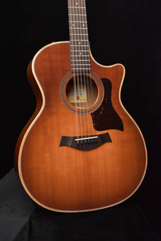 honeyburst 12-string acoustic guitar body and sound hole, angled front view