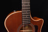Honeyburst 12-string acoustic guitar close-up of upper bout, sound hole and strings
