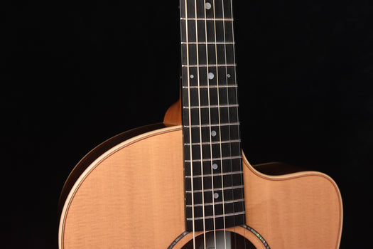 used lowden 32se neck close-up with fretboard dots and frets