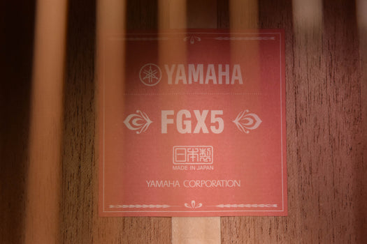 yamaha fgx5 "red label" gloss finish acoustic/electric dreadnought guitar