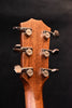 Acoustic guitar headstock close-up with tuning machines and Taylor logo
