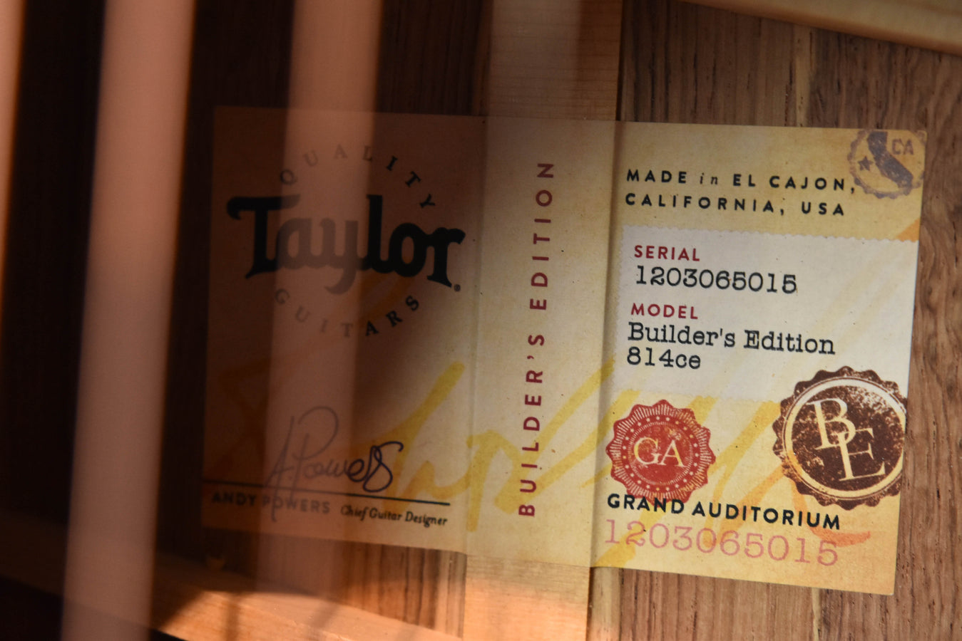 Taylor Builder's Edition 814CE Redwood/ Honduran Rosewood Acoustic Guitar