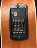 Honeyburst guitar onboard preamp controls: LOW/MID/HIGH and VOL, display panel