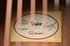 Honeyburst guitar serial/model label on the body