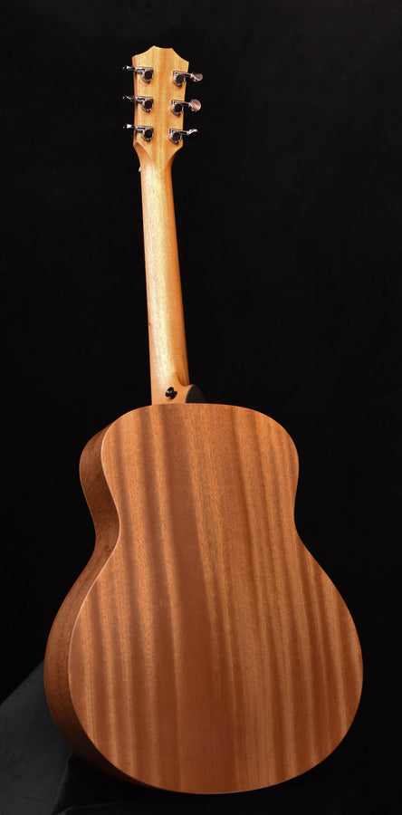 Honeyburst acoustic-electric guitar back view with contoured body and neck