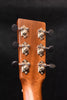 Acoustic guitar headstock with six tuning machines and chrome tuning buttons