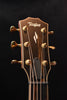 Taylor acoustic guitar headstock with gold tuners and Taylor logo.