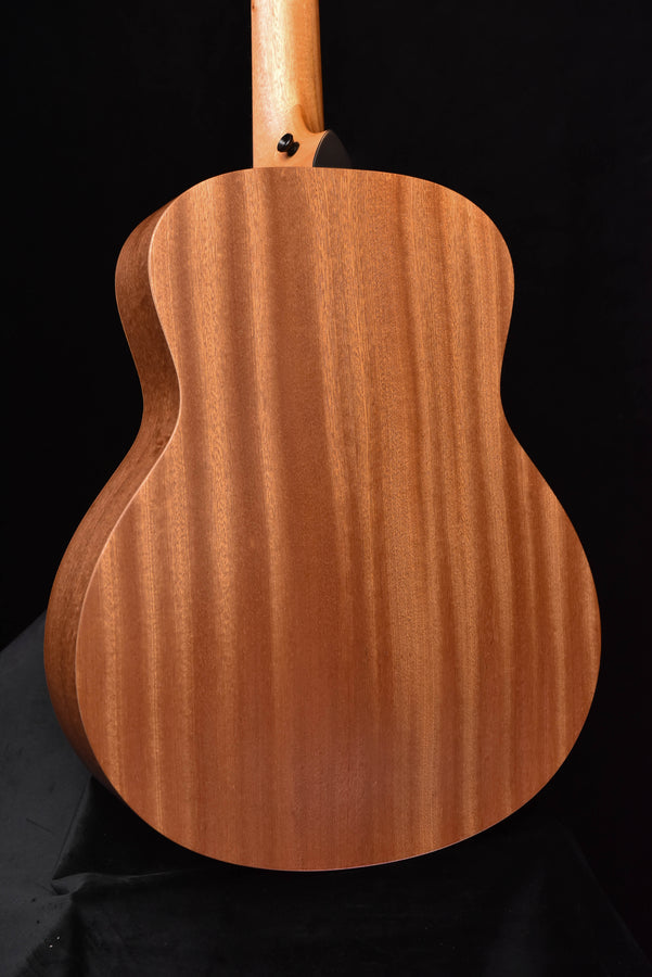 Honeyburst acoustic-electric guitar back, wood grain and arched body shape