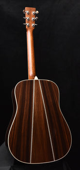 martin hd-35 acoustic guitar back view with natural binding and wood grain