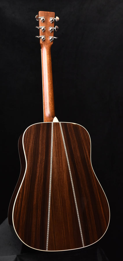 Martin HD-35 acoustic guitar back view with natural binding and wood grain