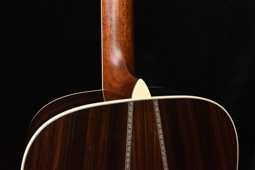 martin hd-35 acoustic guitar top near neck joint with cream binding