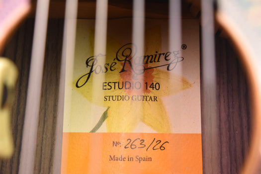 jose ramirez estudio 140 studio guitar label with no. and made in spain
