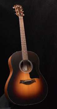sunburst acoustic guitar with taylor headstock and round sound hole