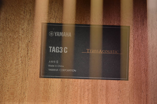 tag3 c transacoustic label on guitar back