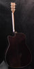 Acoustic guitar back, dark finish, cutaway body shape