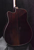 Acoustic guitar back with neck and cutaway, dark wood finish