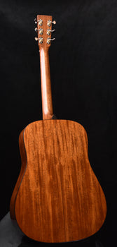 gloss dreadnought acoustic guitar back and sides in dark wood with headstock
