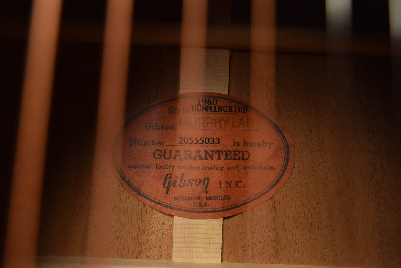 Gibson 1960 Hummingbird Heavy Aged Murphy Lab Washed Cherry Sunburst Acoustic Guitar