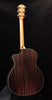Acoustic guitar back with dark wood finish and light binding