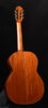 Classical guitar back view in warm wood finish with center seam