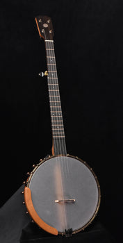 11-inch open-back five-string banjo, grey head and wooden rim