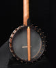 Open-back five-string banjo, grey resonator head and wooden neck support