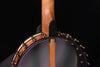 Banjo resonator rim with curved wooden back and black inner cover