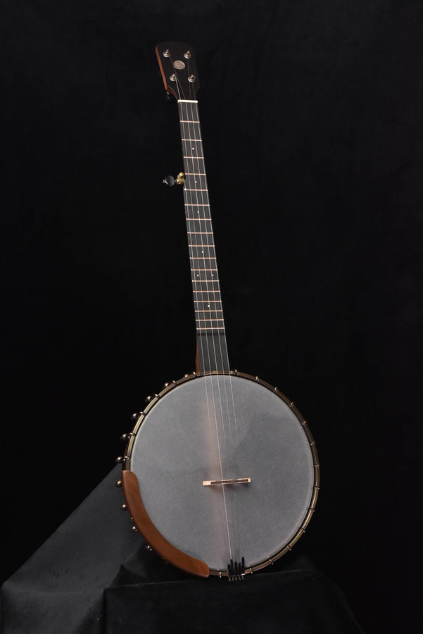 Ode 12" open-back banjo with gray head and walnut neck