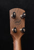 Banjo headstock showing ODE Boulder Colorado 258 with four tuning pegs