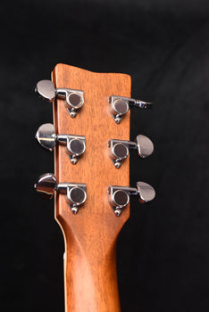 fg830 headstock front with six tuning pegs, chrome hardware