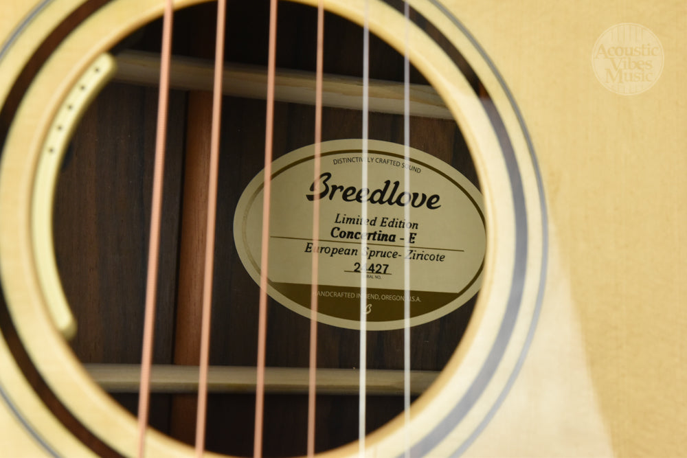 Breedlove limited edition concertina E  European spruce/ zircote