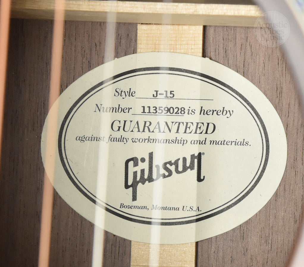 Gibson J-15 Walnut Burst