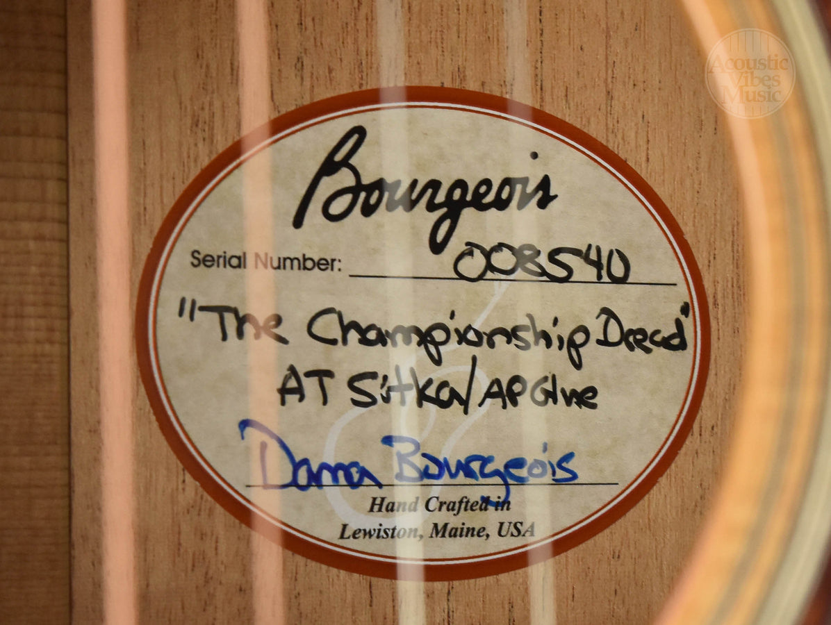 Bourgeois D- Championship Dreadnought  Torrefied Sitka Spruce and Animal Protein Glue