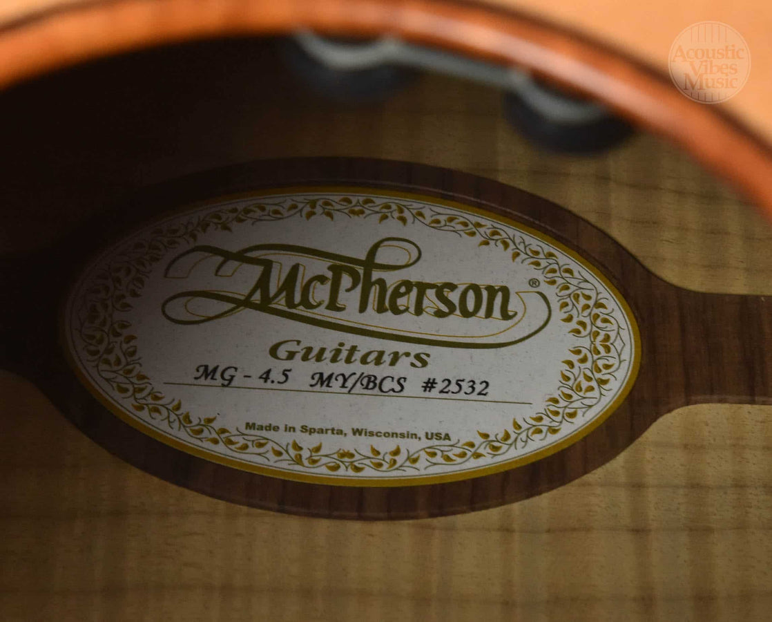 McPherson MG 4.5 Bearclaw Sitka Spruce and Myrtewood